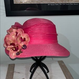 Elegant Derby Pink Floral Women's Hat